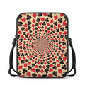 Swirl Playing Card Suits Print Rectangular Crossbody Bag