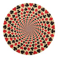 Swirl Playing Card Suits Print Round Blanket