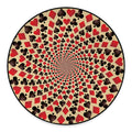 Swirl Playing Card Suits Print Round Floor Mat
