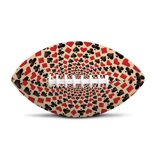 Swirl Playing Card Suits Print Rugby Ball