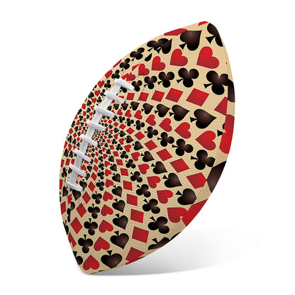 Swirl Playing Card Suits Print Rugby Ball