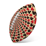 Swirl Playing Card Suits Print Rugby Ball