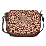Swirl Playing Card Suits Print Saddle Bag