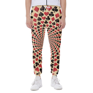 Swirl Playing Card Suits Print Scuba Joggers