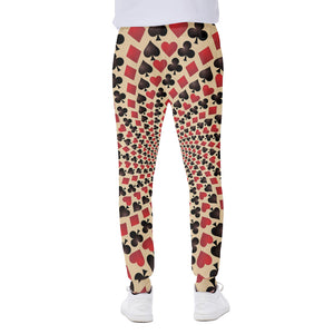 Swirl Playing Card Suits Print Scuba Joggers