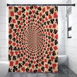 Swirl Playing Card Suits Print Shower Curtain