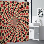 Swirl Playing Card Suits Print Shower Curtain