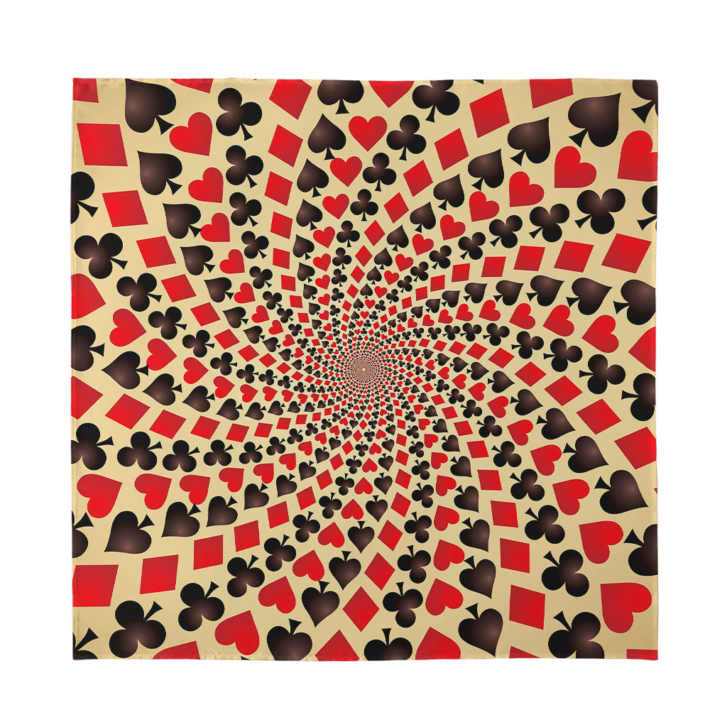 Swirl Playing Card Suits Print Silk Bandana