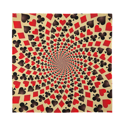Swirl Playing Card Suits Print Silk Bandana