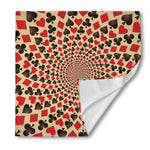 Swirl Playing Card Suits Print Silk Bandana