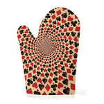 Swirl Playing Card Suits Print Single Oven Mitt