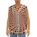 Swirl Playing Card Suits Print Sleeveless Baseball Jersey