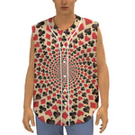 Swirl Playing Card Suits Print Sleeveless Baseball Jersey