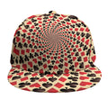 Swirl Playing Card Suits Print Snapback Cap