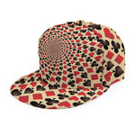 Swirl Playing Card Suits Print Snapback Cap