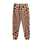 Swirl Playing Card Suits Print Sweatpants