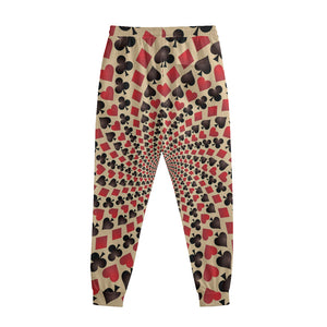 Swirl Playing Card Suits Print Sweatpants