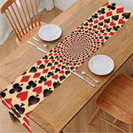Swirl Playing Card Suits Print Table Runner