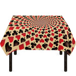 Swirl Playing Card Suits Print Tablecloth