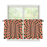 Swirl Playing Card Suits Print Tier Curtains