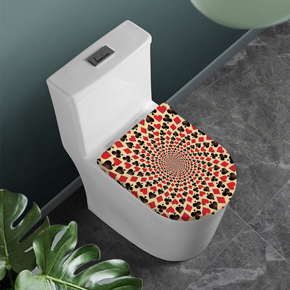Swirl Playing Card Suits Print Toilet Lid Cover