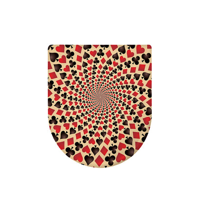 Swirl Playing Card Suits Print Toilet Lid Cover