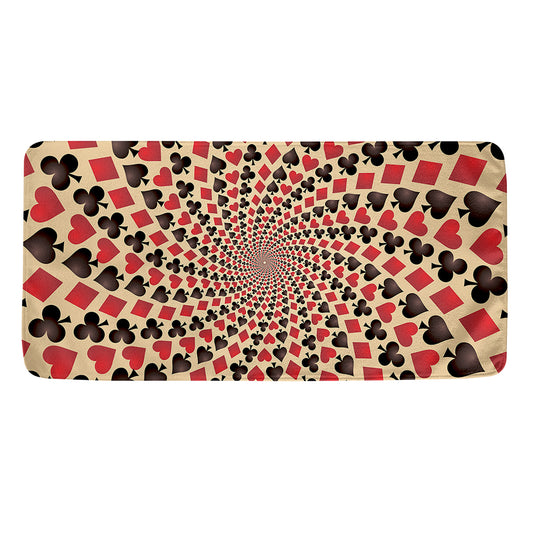Swirl Playing Card Suits Print Towel