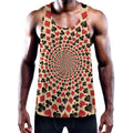 Swirl Playing Card Suits Print Men's Workout Tank Top