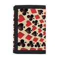 Swirl Playing Card Suits Print Trifold Wallet