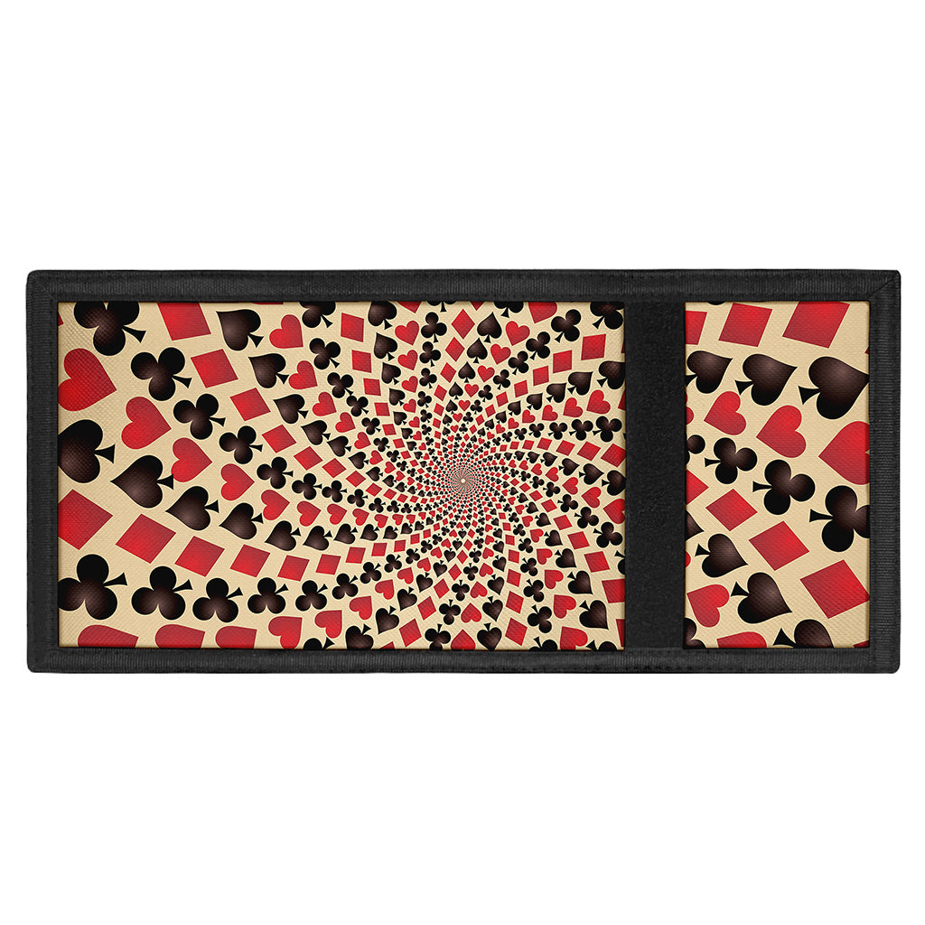 Swirl Playing Card Suits Print Trifold Wallet