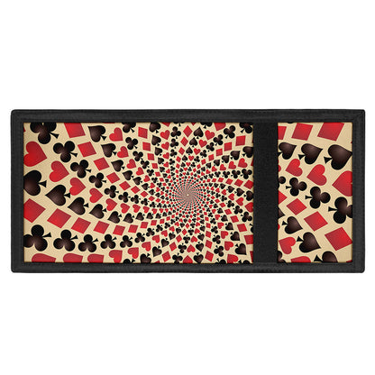 Swirl Playing Card Suits Print Trifold Wallet