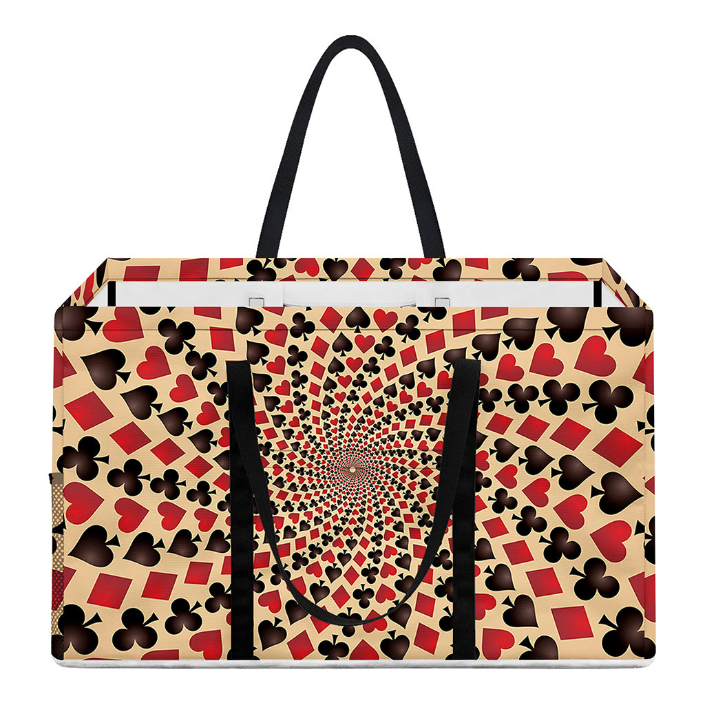 Swirl Playing Card Suits Print Utility Tote Bag