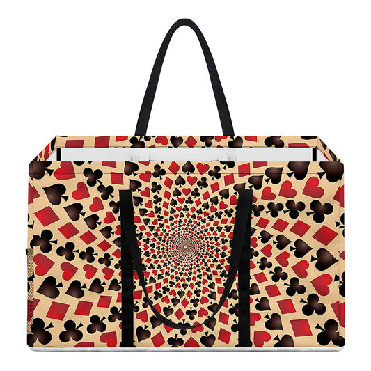 Swirl Playing Card Suits Print Utility Tote Bag