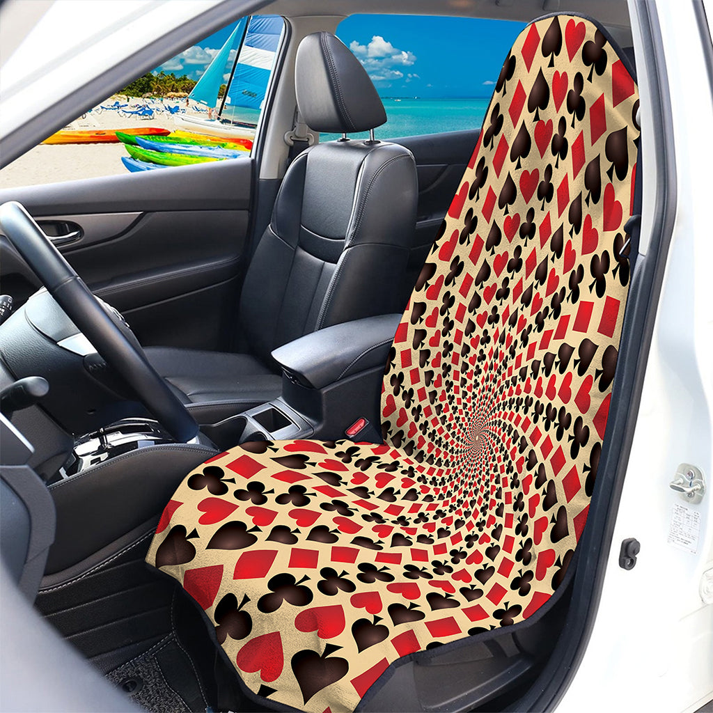 Swirl Playing Card Suits Print Waterproof Car Seat Cover