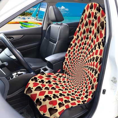 Swirl Playing Card Suits Print Waterproof Car Seat Cover