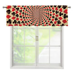 Swirl Playing Card Suits Print Window Valance
