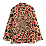 Swirl Playing Card Suits Print Women's Cotton Blazer