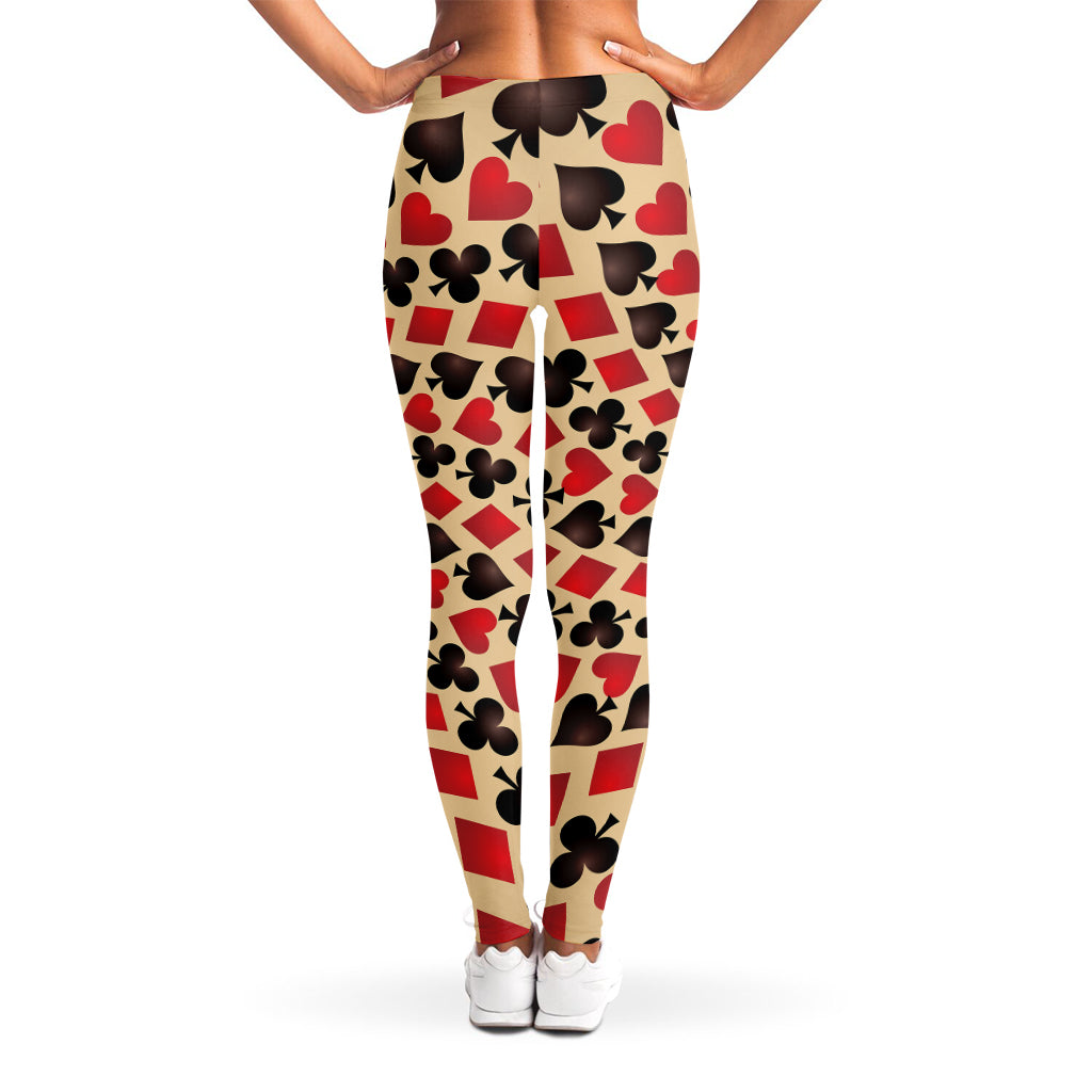 Swirl Playing Card Suits Print Women's Leggings