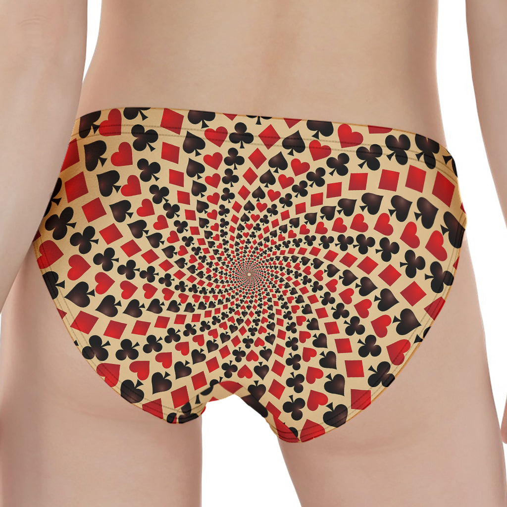 Swirl Playing Card Suits Print Women's Panties