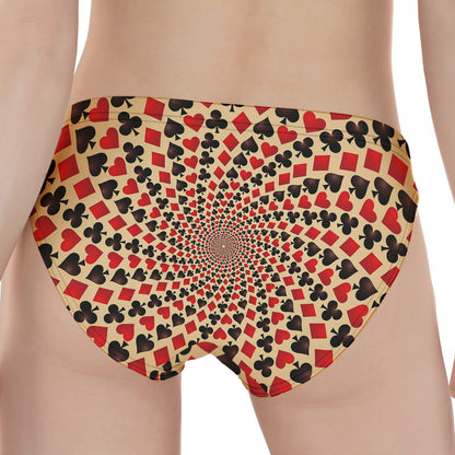 Swirl Playing Card Suits Print Women's Panties