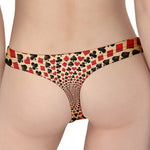 Swirl Playing Card Suits Print Women's Thong