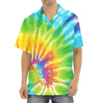 Swirl Tie Dye Print Aloha Shirt