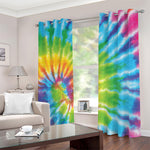 Swirl Tie Dye Print Blackout Grommet Curtains