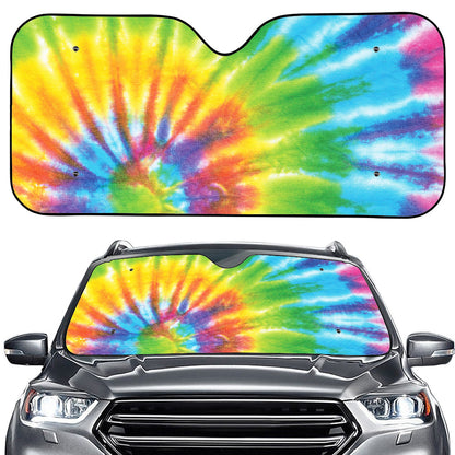 Swirl Tie Dye Print Car Windshield Sun Shade