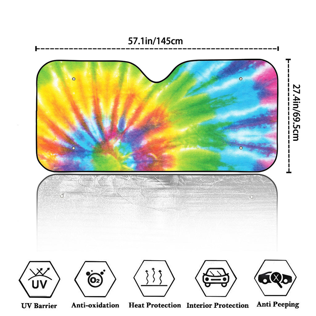 Swirl Tie Dye Print Car Windshield Sun Shade