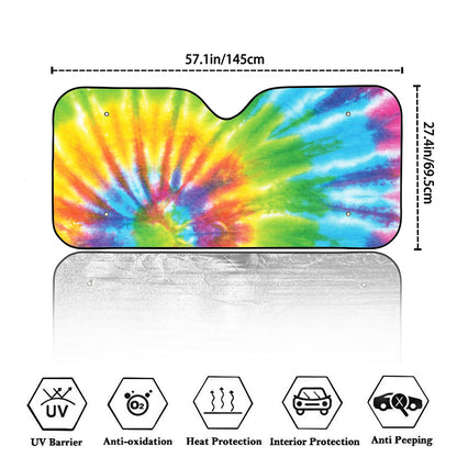 Swirl Tie Dye Print Car Windshield Sun Shade