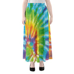 Swirl Tie Dye Print Chiffon Maxi Skirt