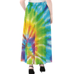 Swirl Tie Dye Print Chiffon Maxi Skirt