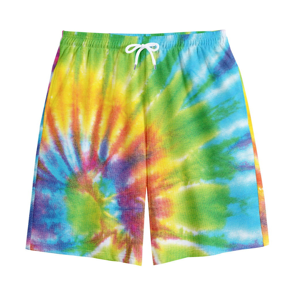 Swirl Tie Dye Print Cotton Shorts