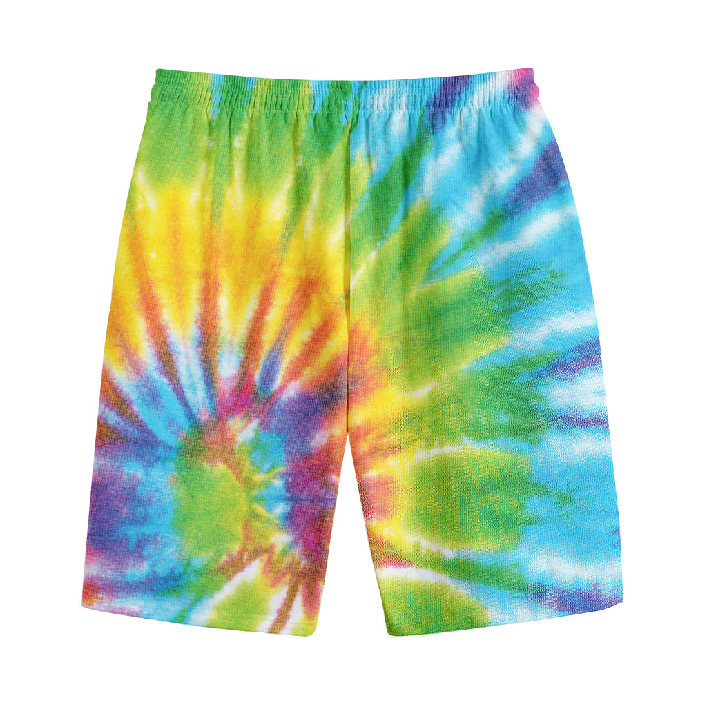 Swirl Tie Dye Print Cotton Shorts